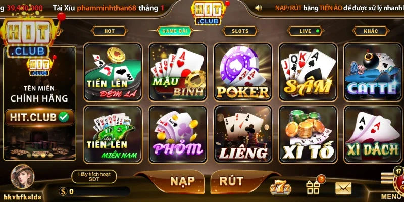 Khám phá HITCLUB và trải nghiệm game bài đỉnh cao